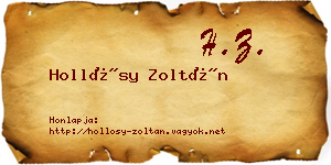 Hollósy Zoltán névjegykártya